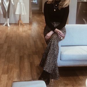 Free People Bell Bottom Jeans cheetah print